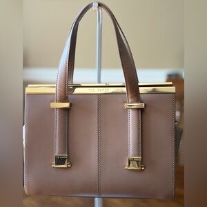 Ted Baker London Leather Satchel with Gold Hardware